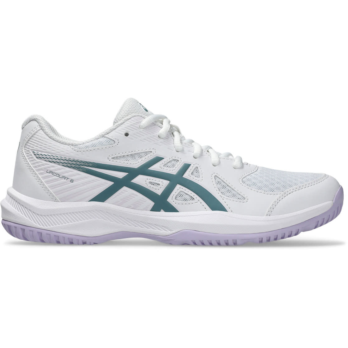 Asics Upcourt 6 zaalhockeyschoenen wit/groen